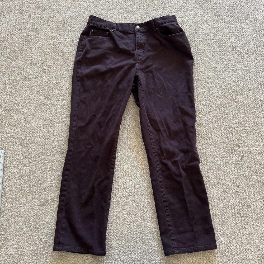 Lauren Jeans Co Ralph Lauren Straight Jeans Womens 10P Brown Stretch 32x30
